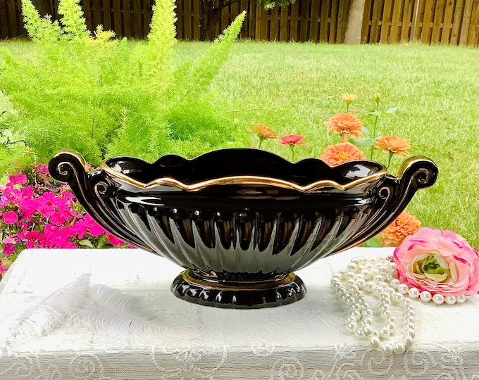 Black Majestic English Jardiniere, English Planter #B765