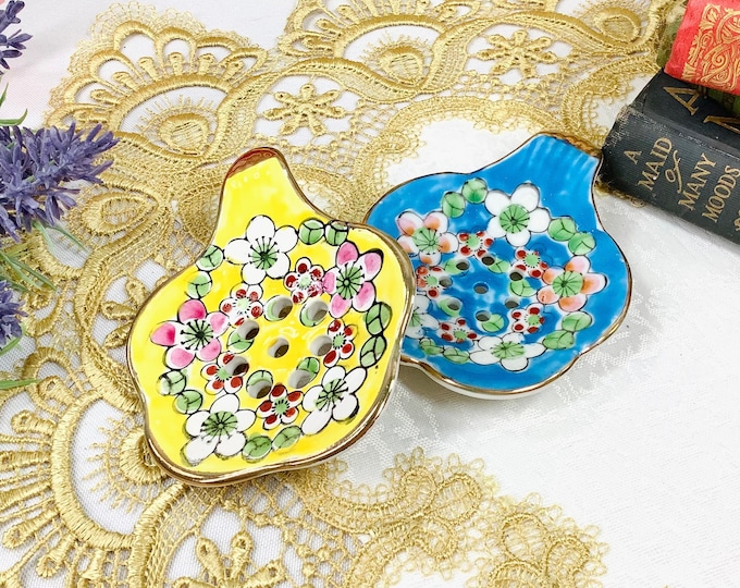 Shafford Japan Floral Porcelain Tea Strainers, Set of 2 #B578