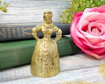 Vintage Brass Lady Bell, Victorian Dinner Table Decor #B535