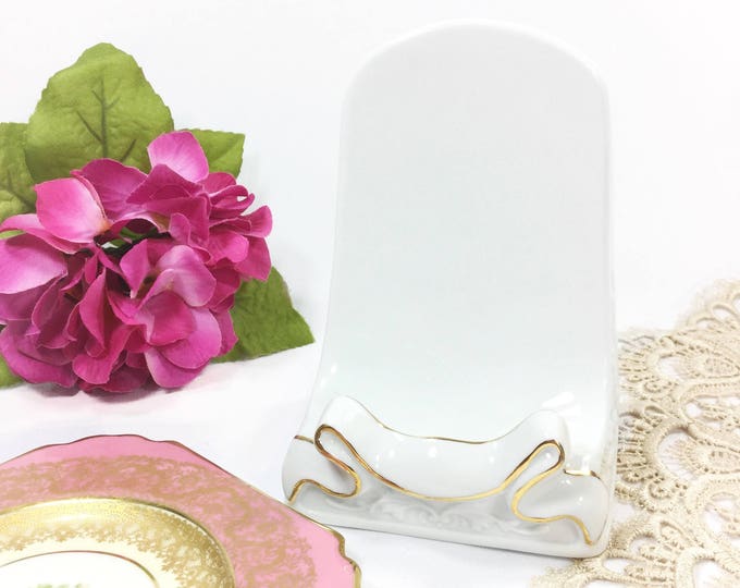 Vintage White Gilt Easel, Book Plate Display Stand #B138