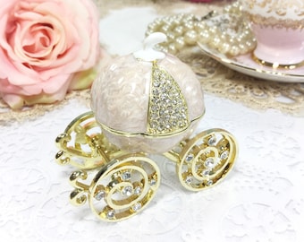 Fairytale Princess Carriage Trinket Box, Jeweled Carriage, Princess Trinket Box #B753