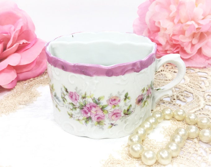 Enchanting Mustache Tea Cup, Mustache Cup, Pink China Tea Cup For Wedding Shower, Tea Time, Bridal, Tea Party #B364