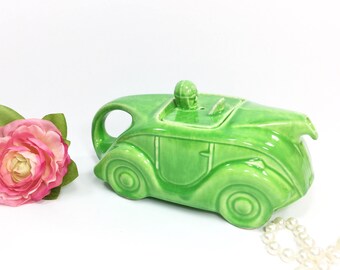 Green Sadler Racing Car Teapot, English Collectible Sadler Teapot, English Car Teapot #A973