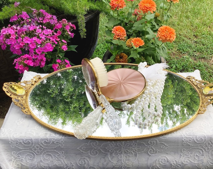 Gold Jenny Lind Ormolu Vanity Dresser Tray Cameo Ormolu Etsy