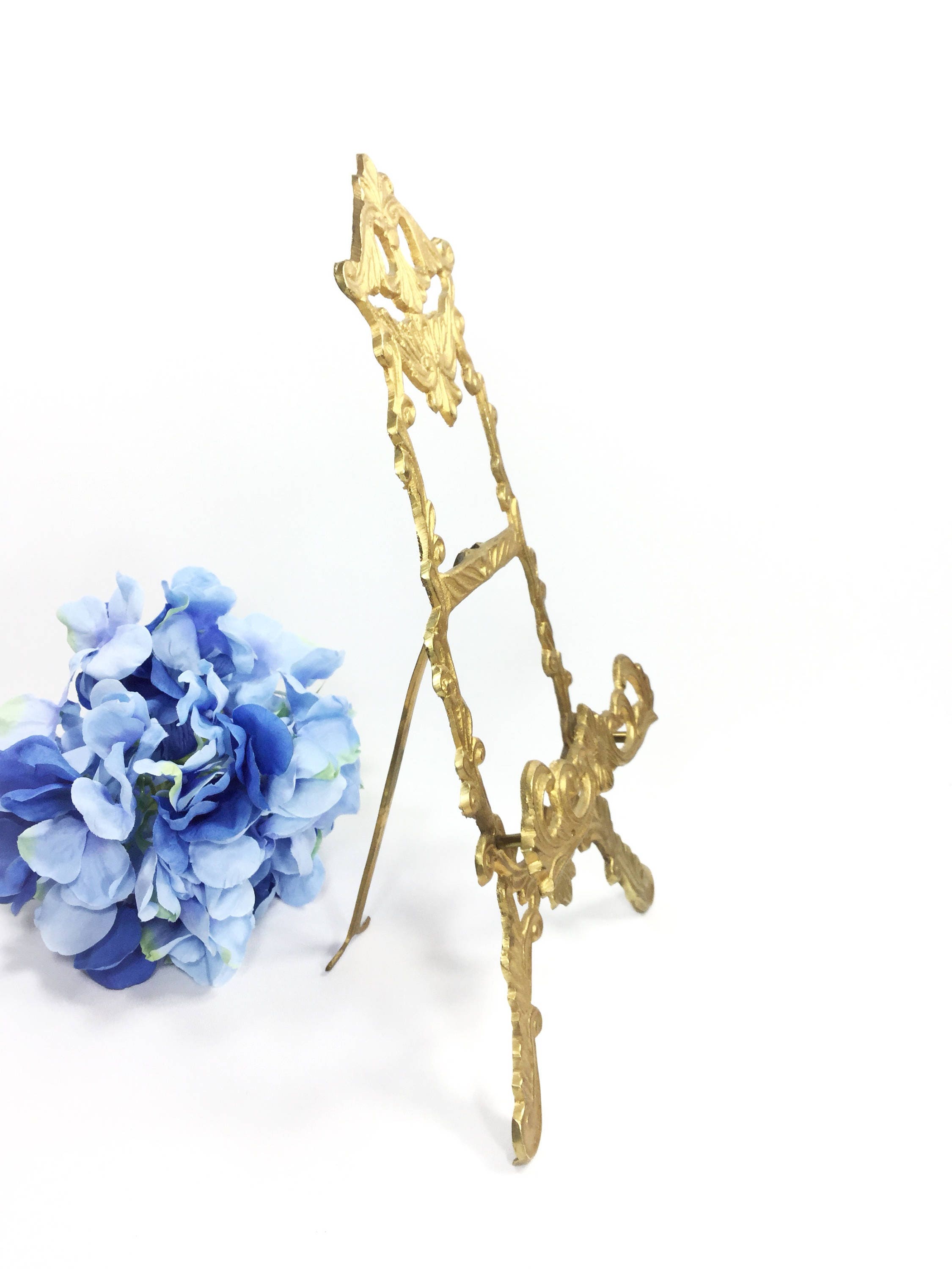 Large Gold Easel, Gold Book Stand, Brass Easel, Plate Display Stand