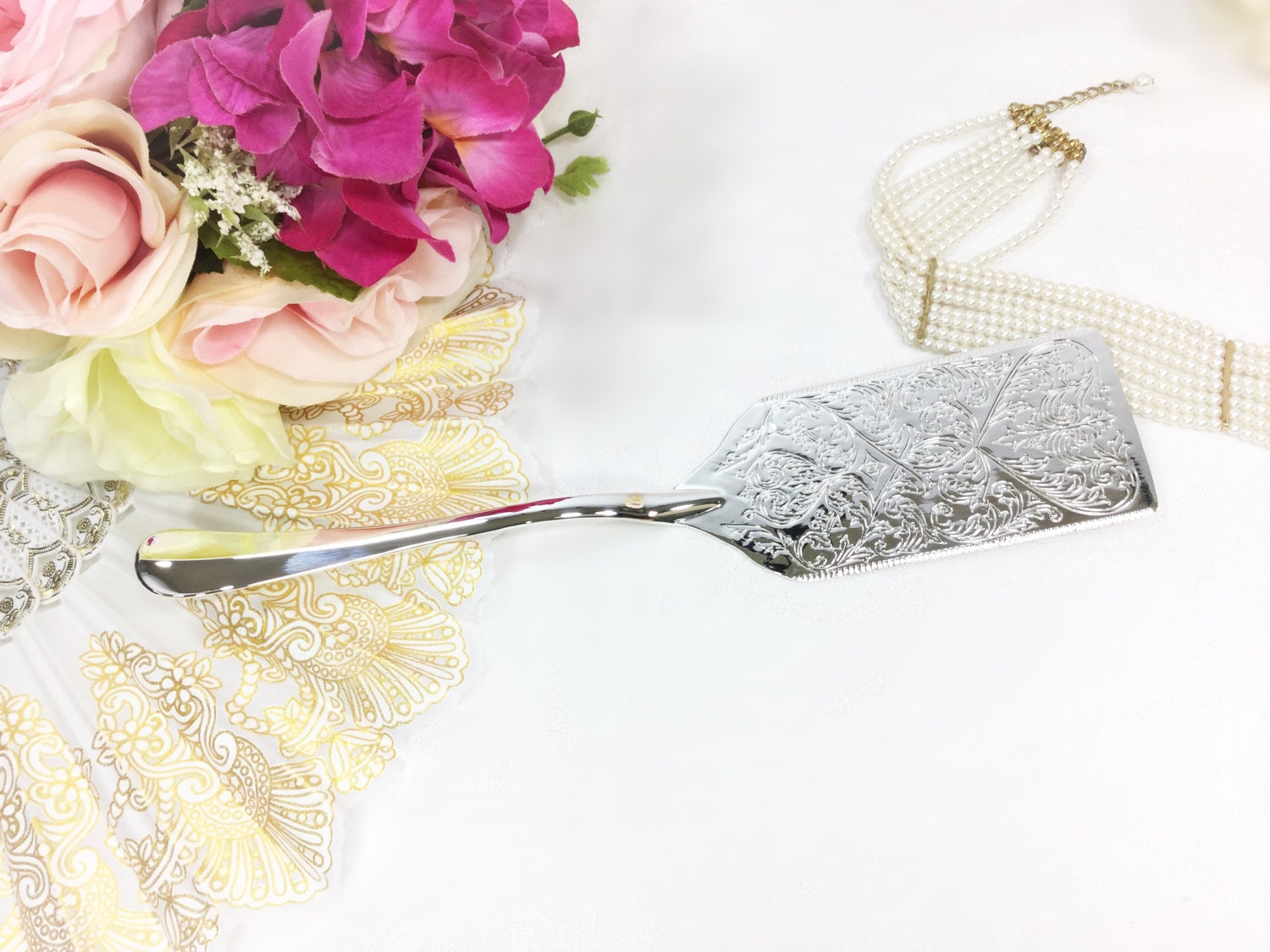 Ornate Silver Plated 11.5 Pie Server, Cake Server, Pastry Server