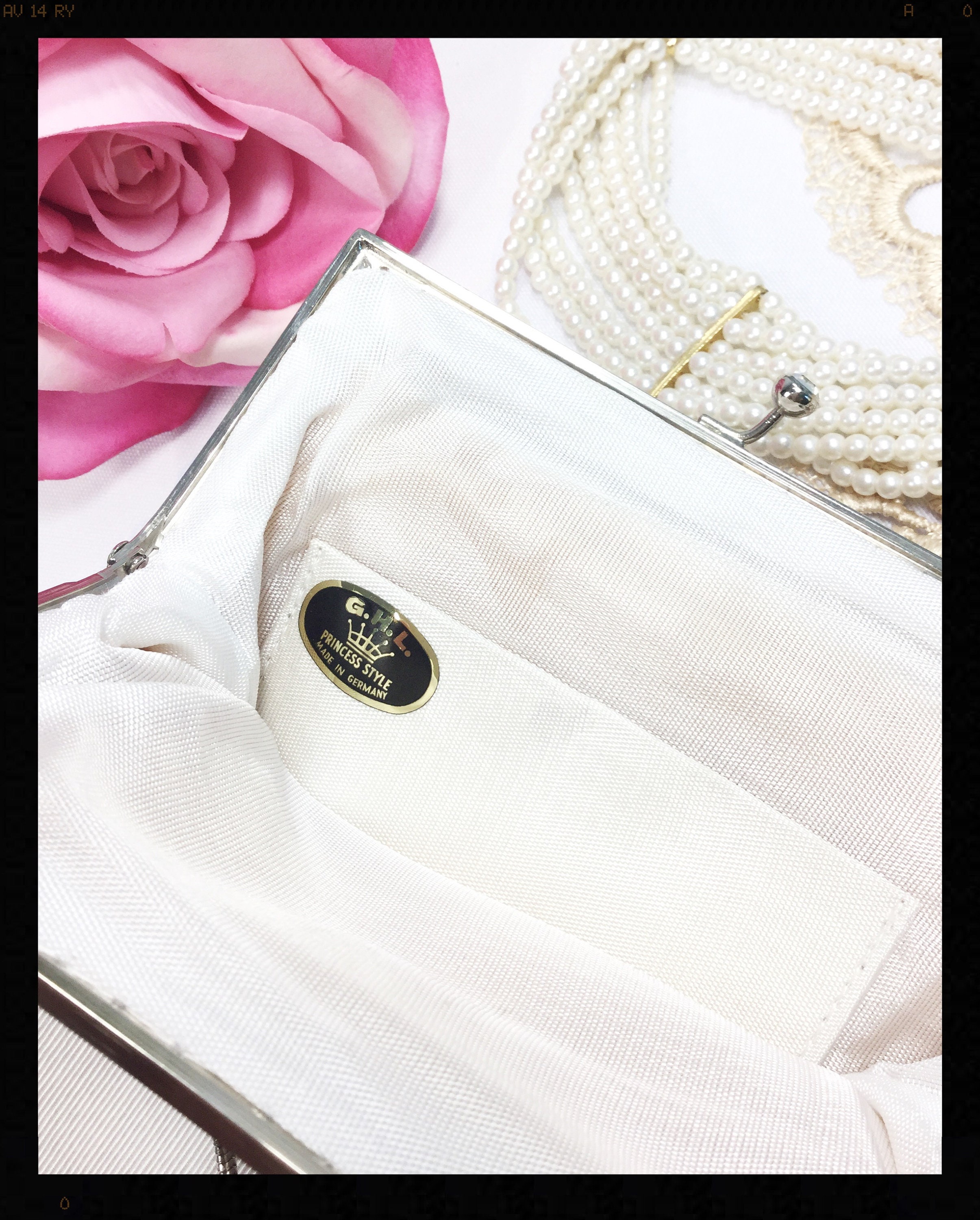 German G.H.L. Princess Style Rhinestone Clutch, German Hand Bag