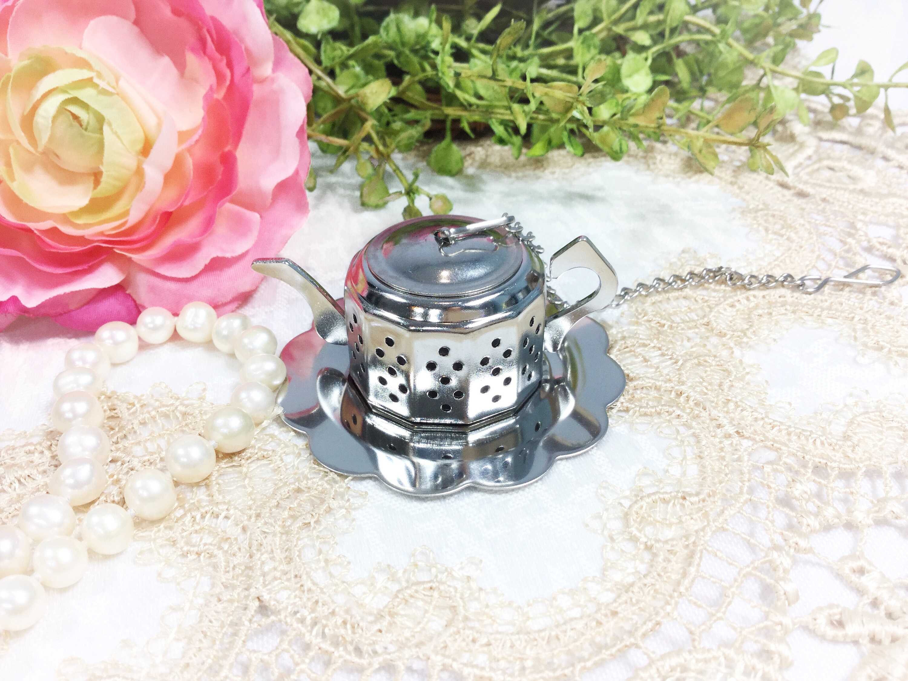 Adorable Stainless Steel Tea Pot Tea Infuser Steeper Herb Diffuser