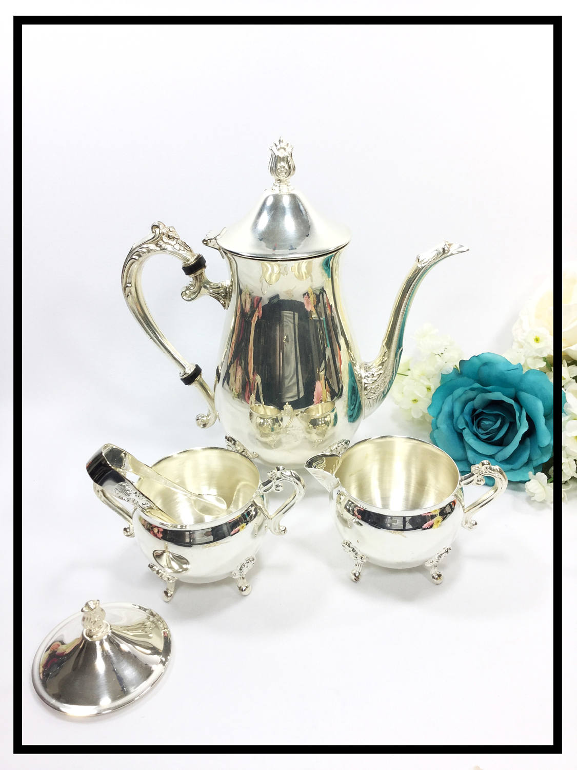 Leonard 3 Piece Silver Tea Set, Leonard Silverplated Teaset