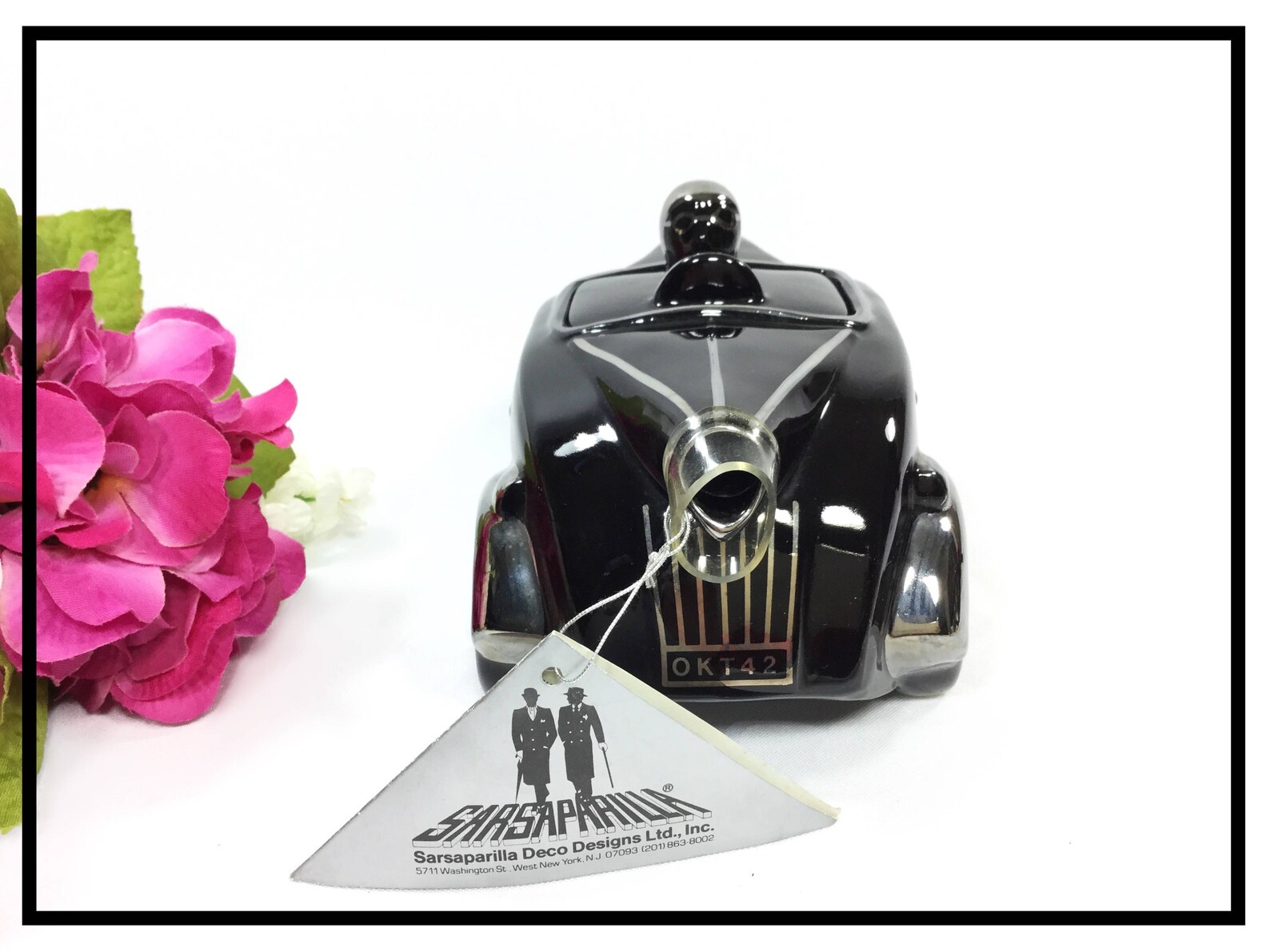 Black Racing Car Teapot Art Deco Car Teapot Collectible Etsy