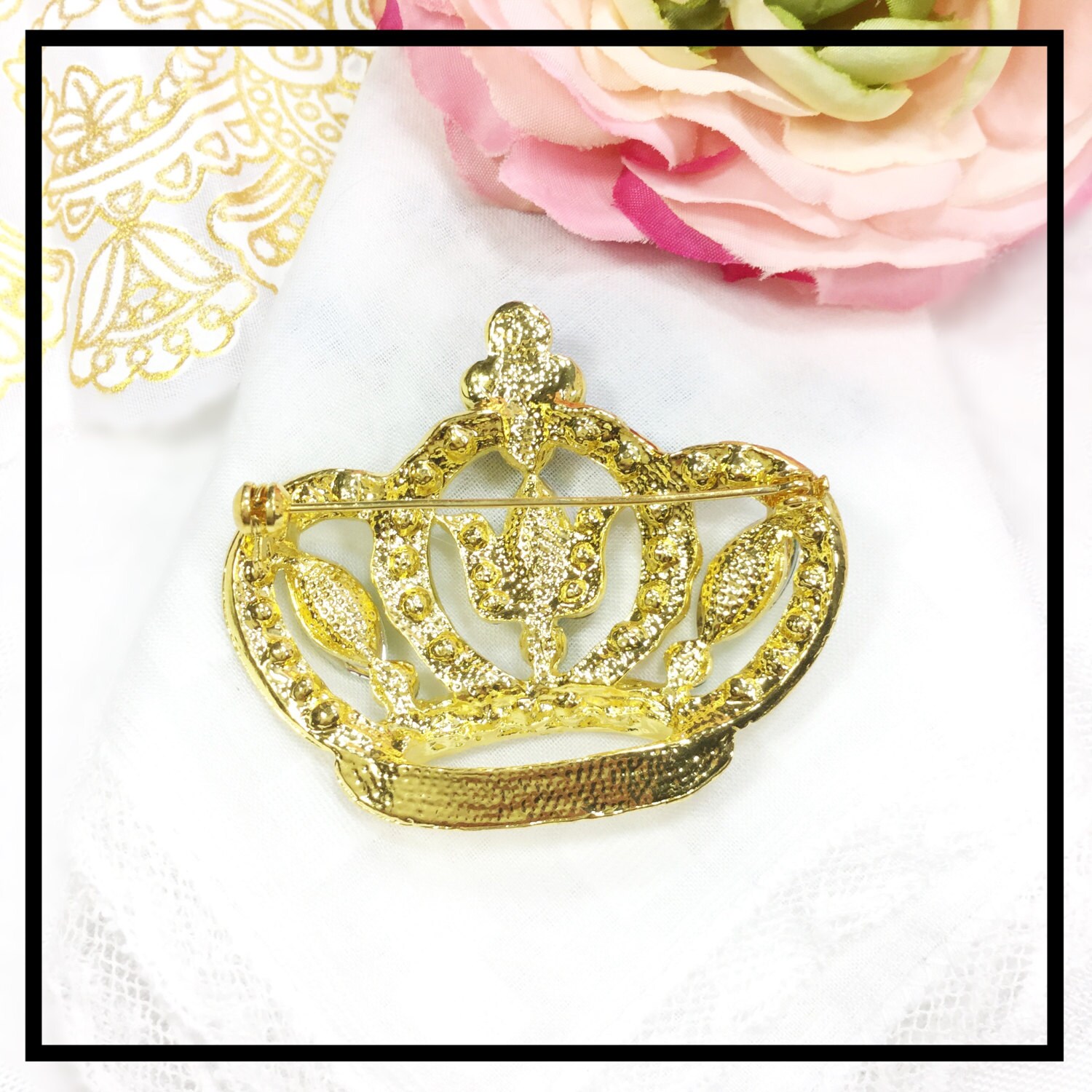 Pink Royal Crown Brooch, Brooch Pin For Mothers Day, Bridesmaid Gift