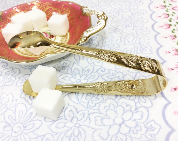 Gold Rose Plated Sugar Tongs For Weddings, Parties, Tea Time, Gift