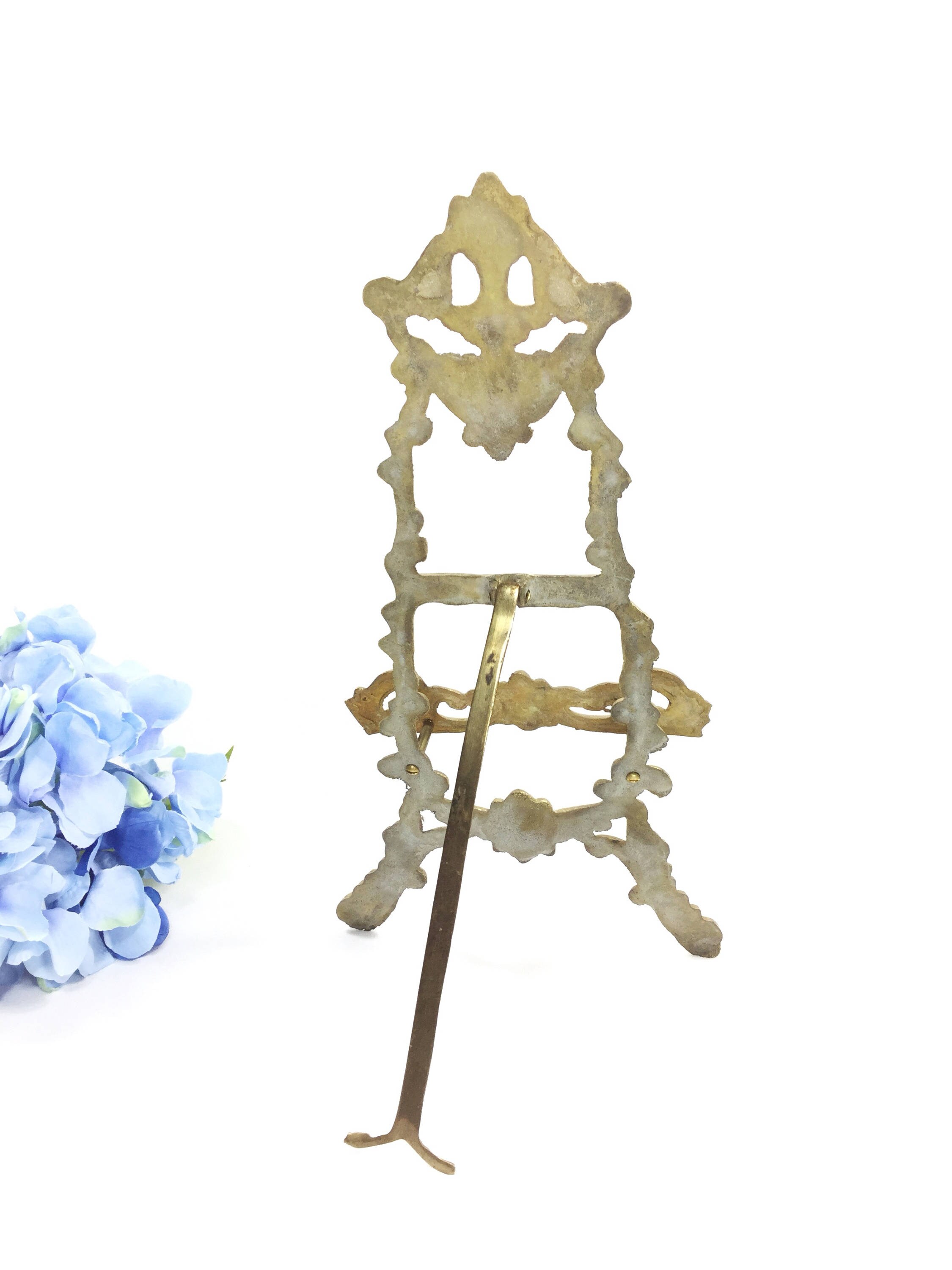 Large Gold Easel, Gold Book Stand, Brass Easel, Plate Display Stand