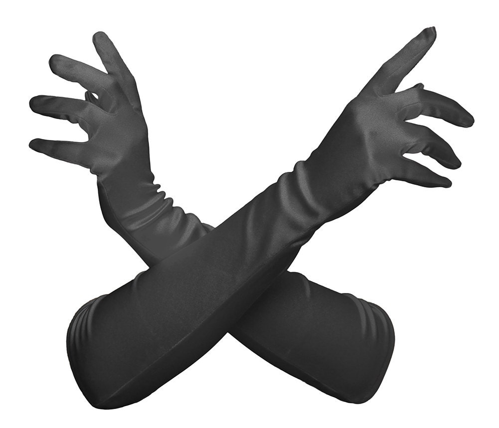 black satin opera gloves black satin opera gloves