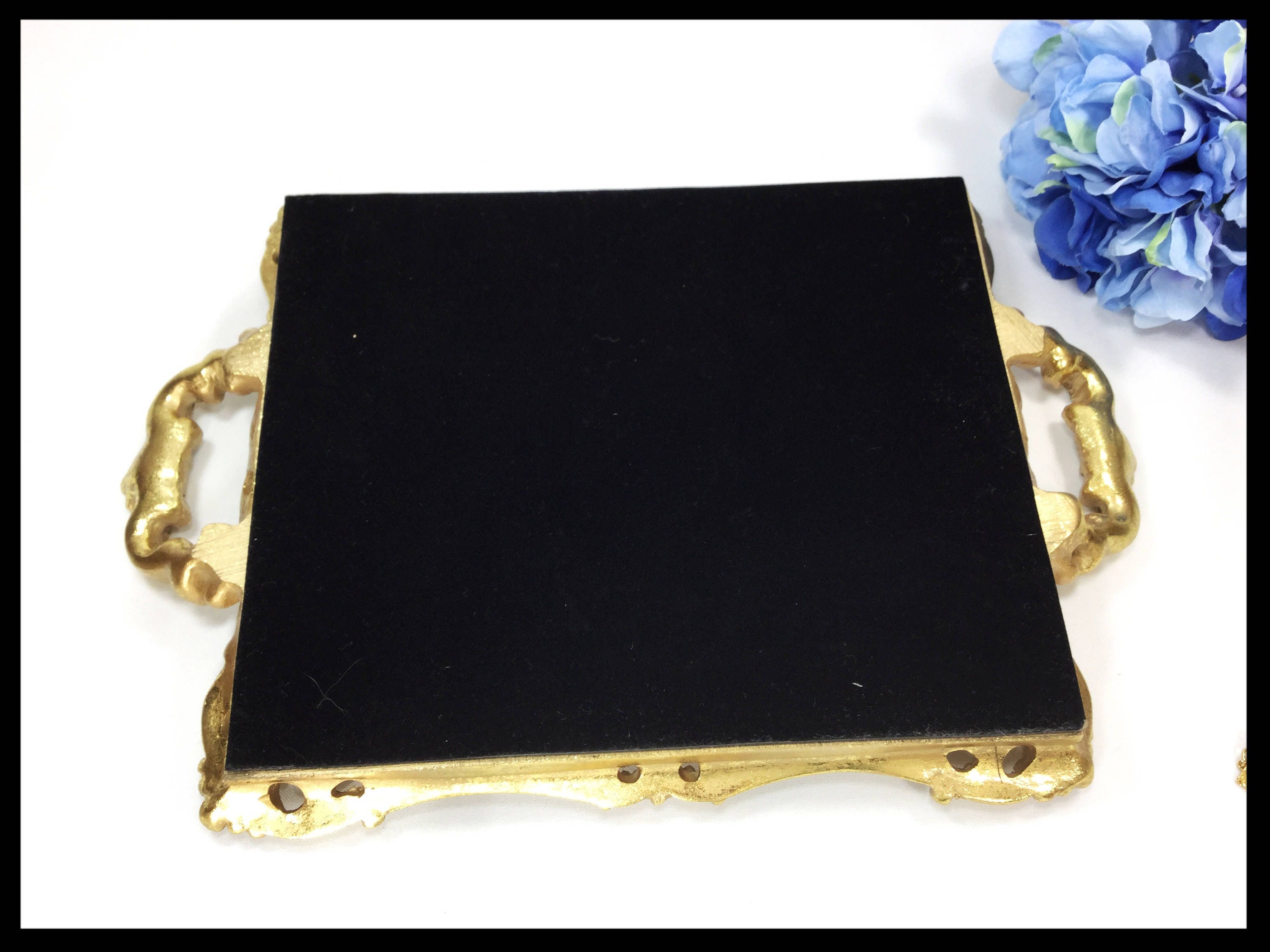 RESERVED 4 Cindy Ornate Gold Display Tray, Gold Vanity Dresser Tray