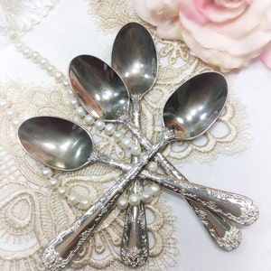 Vintage Ornate WM Rogers & Son Flatware, Set of 4 Teaspoons, Replacement Flatware, Tableware #968 image 5