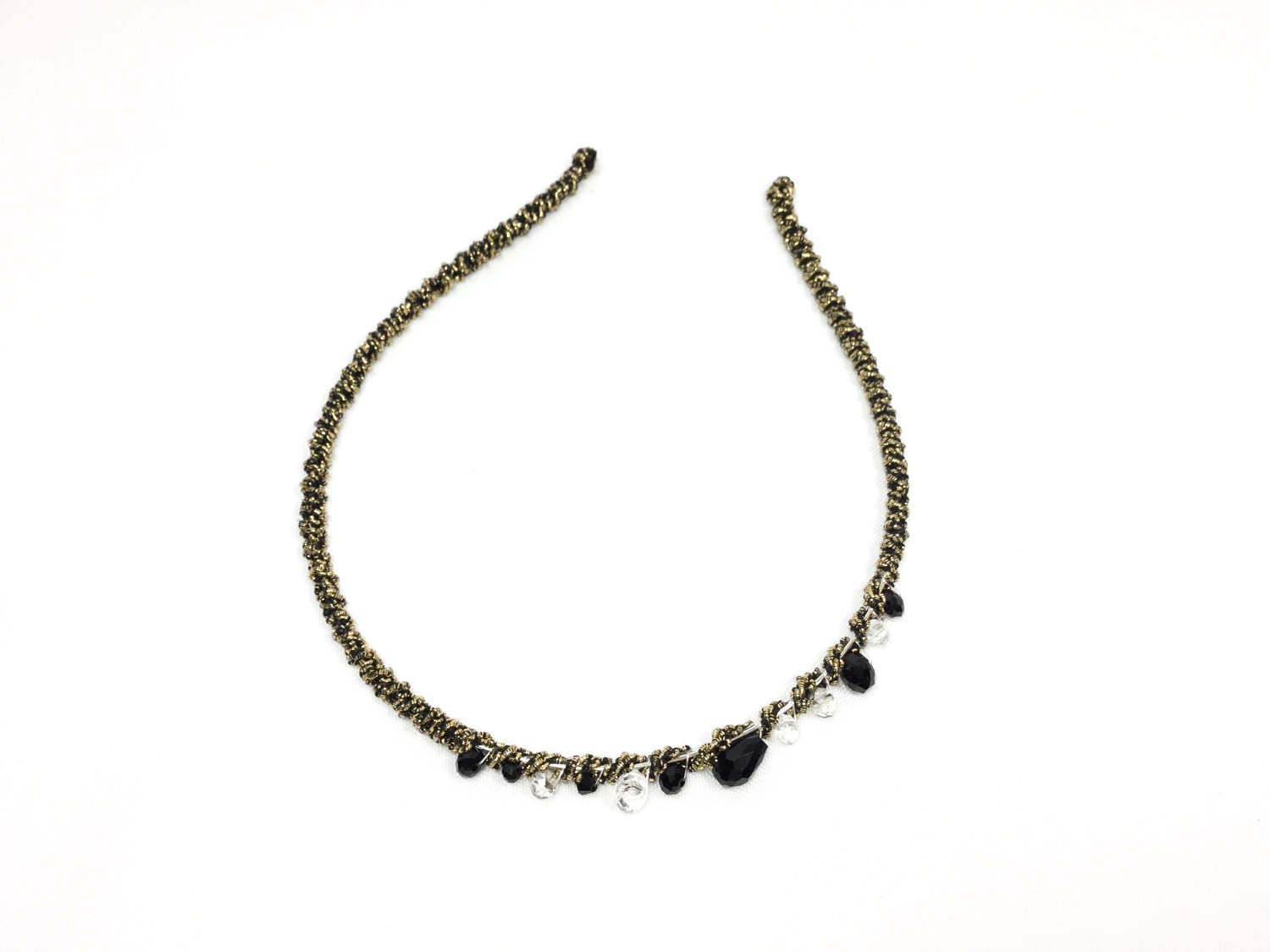 Black W/ Gold Chain Headband main image 1