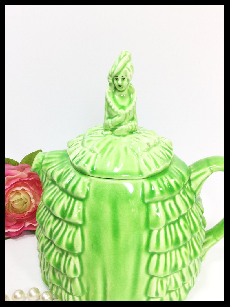 Green Ye Daintee Ladyee Teapot Crinoline Lady Teapot | Etsy