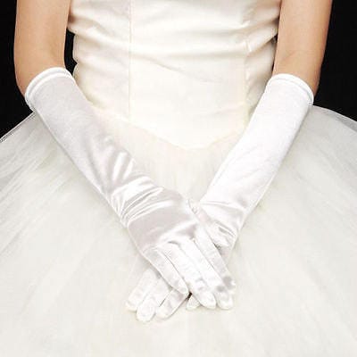 White on sale prom gloves