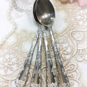 Vintage Ornate WM Rogers & Son Flatware, Set of 4 Teaspoons, Replacement Flatware, Tableware #968 image 2