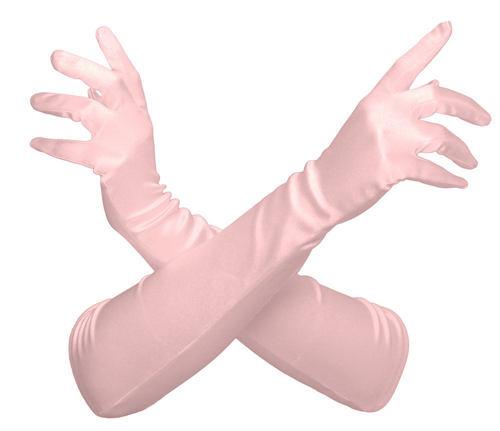 Pink Satin Ladies Gloves Perfect for Opera, Wedding, Evening Wear, Bridal, Party, Prom, Prop