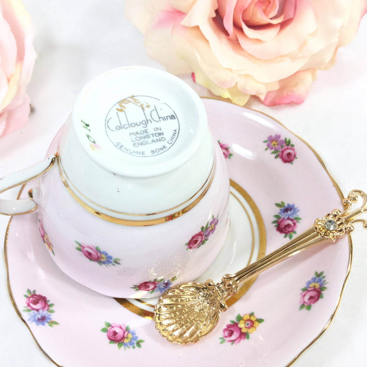 Colclough Ballet Floral Chintz Bone China English Tea Set, Bone China