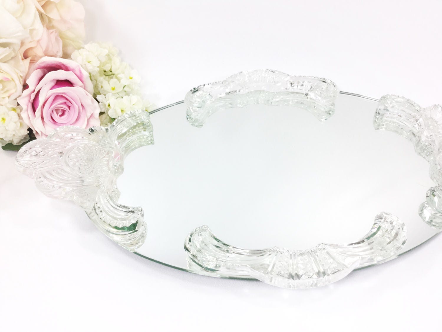 RESERVED Lucite Vanity Tray, Lucite Mirrored Vanity Tray, Vanity