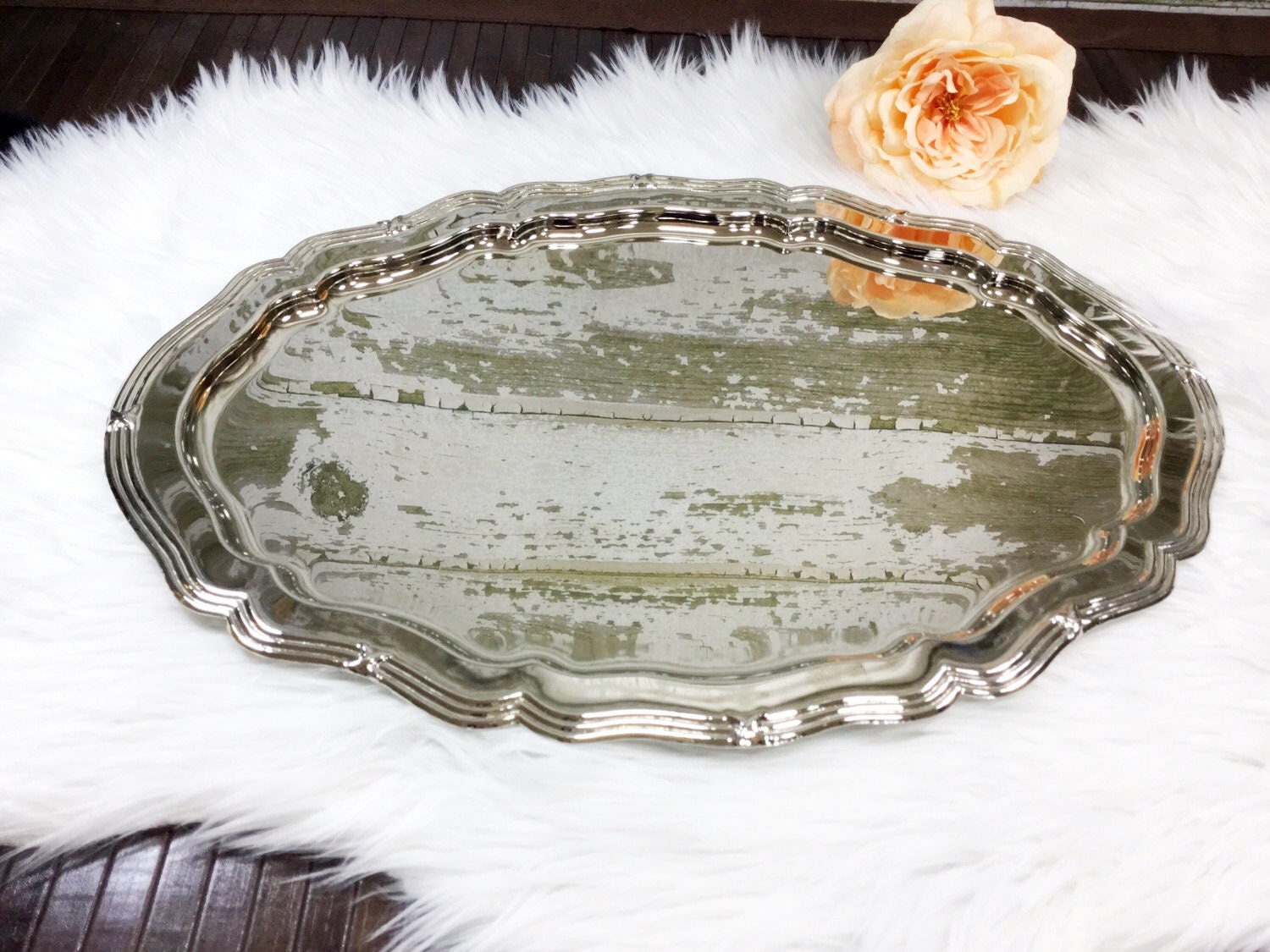 Stunning Vintage Oval Silver Plated Platter, Serving Tray, Dessert
