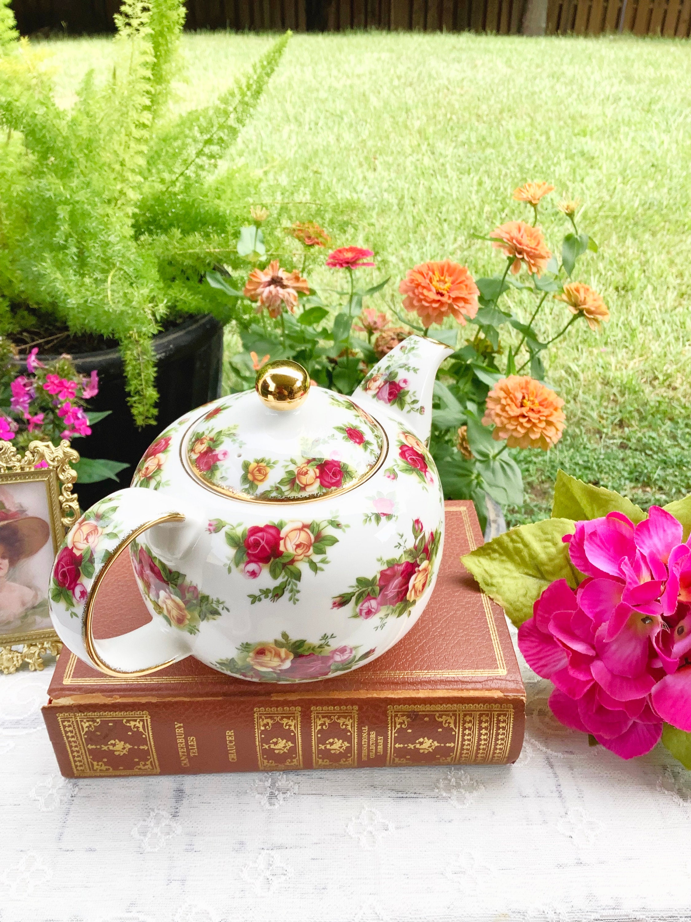 Old country 2025 roses teapot