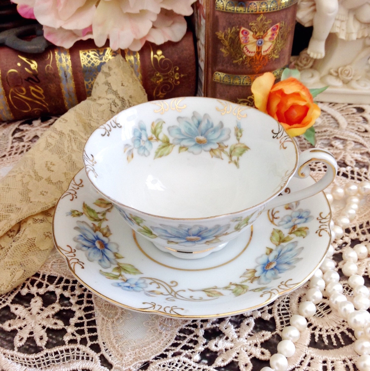 Vintage Jyoto China Tea Cup and Saucer Made in Occupied Japan 192