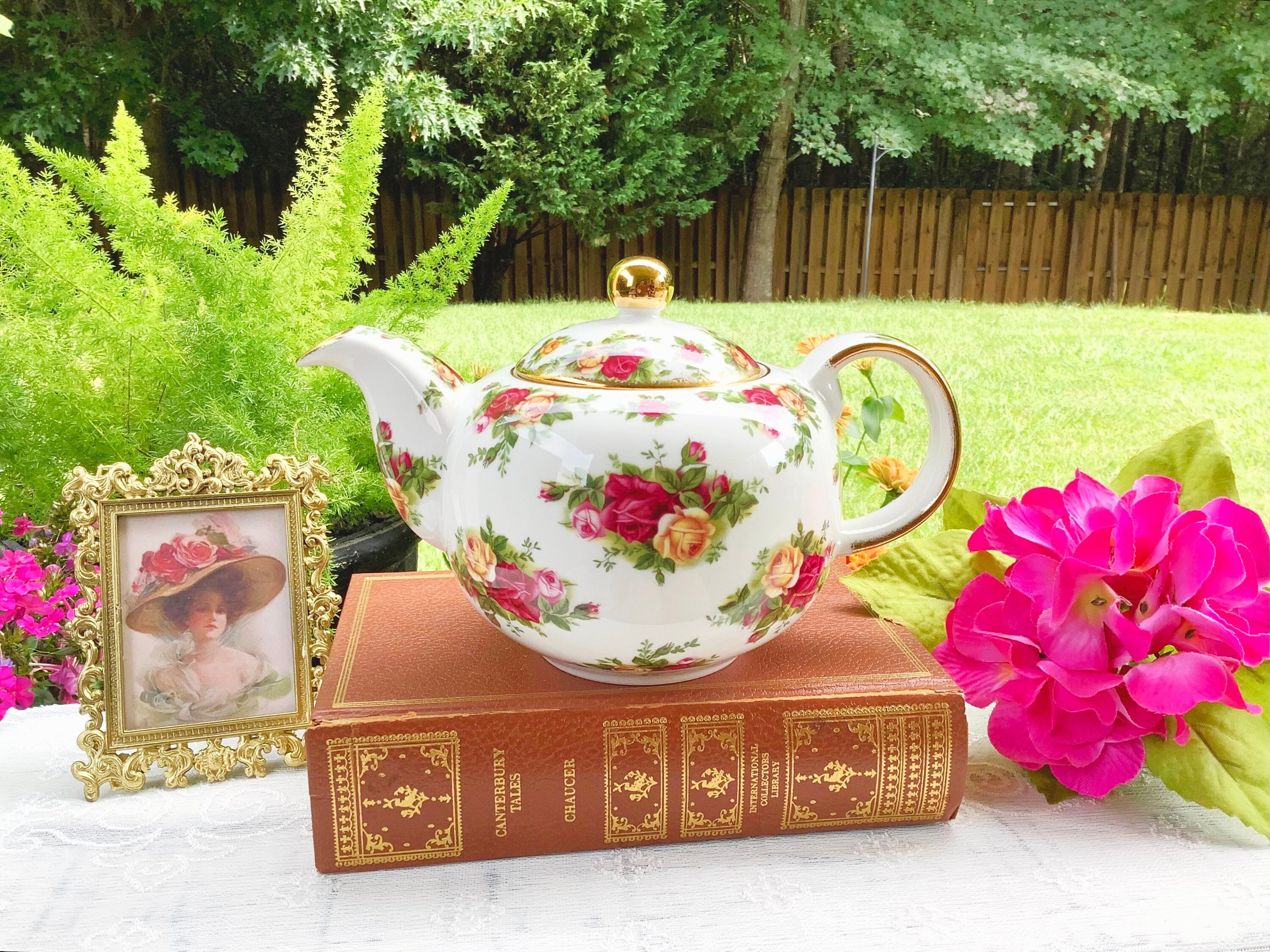 Old country roses teapot cheap