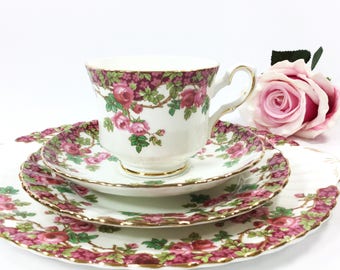 21 Pc. Royal Stafford Olde English Garden Tea Set, Fine Bone China