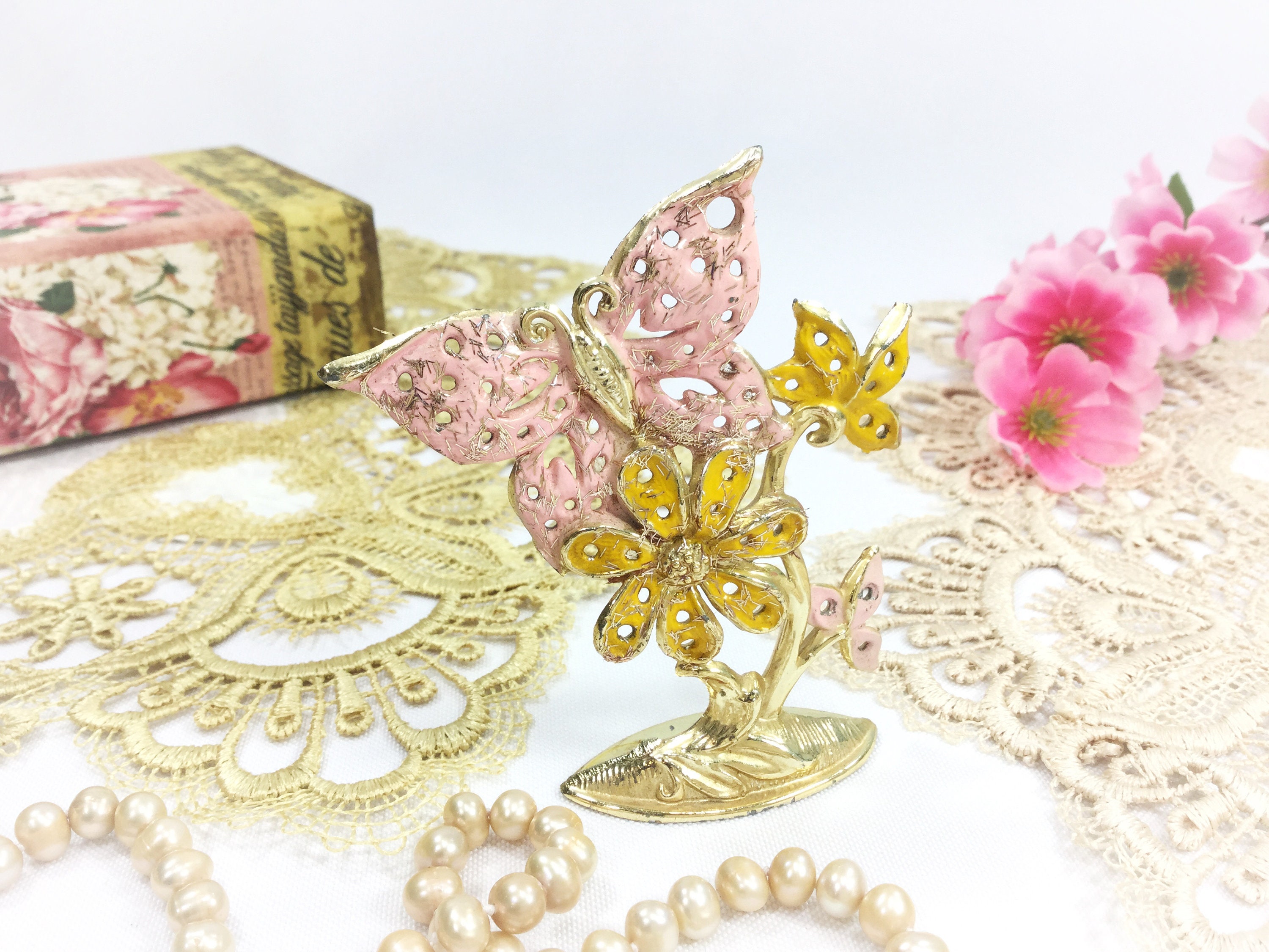 Vintage Butterfly Earring Display Stand, Butterfly Earring Display