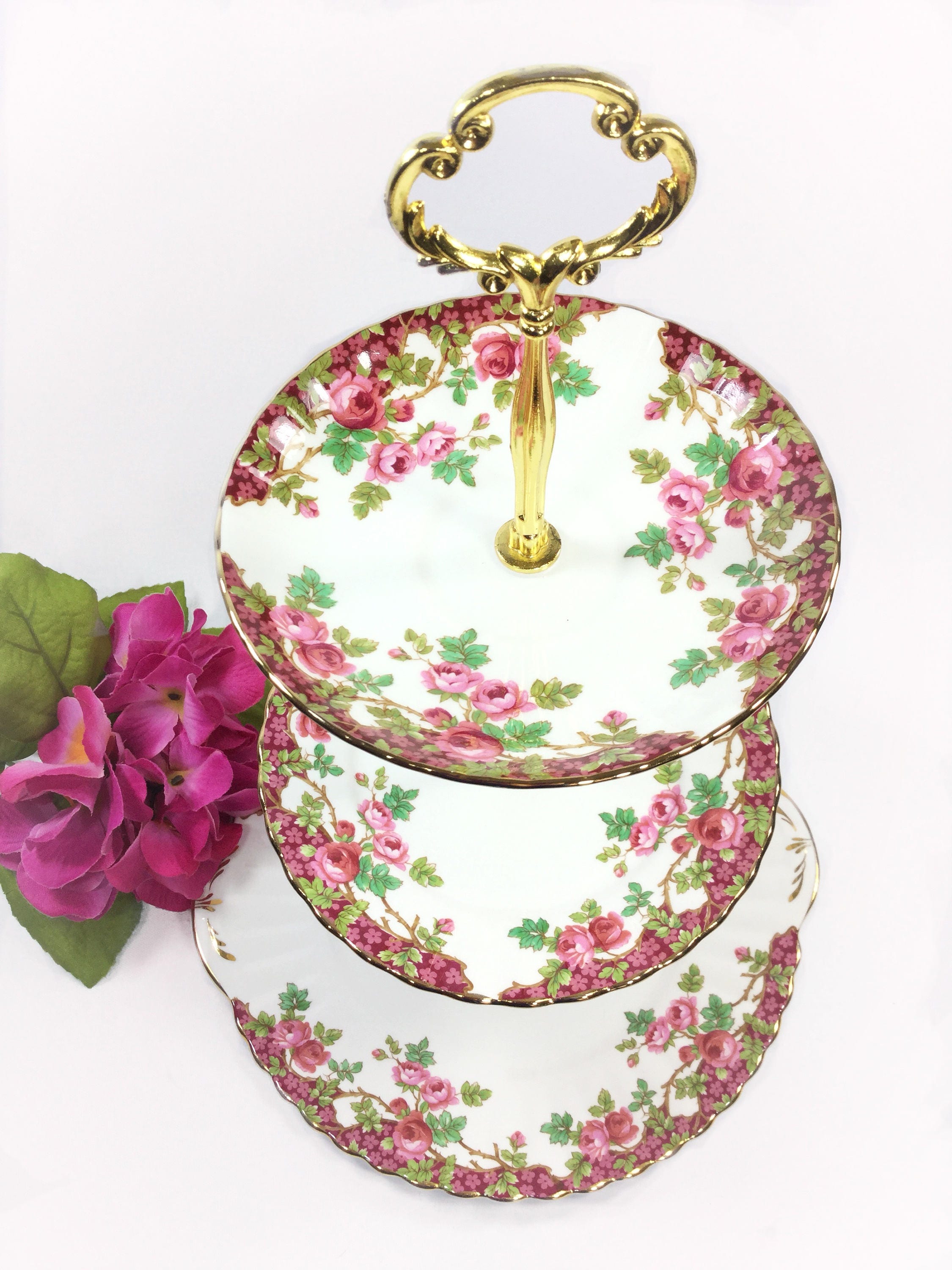 Royal Standard Olde English Garden 3 Tier English Tea Serving Tray royal-standard-olde-english-garden-3-tier-english-tea-serving-tray