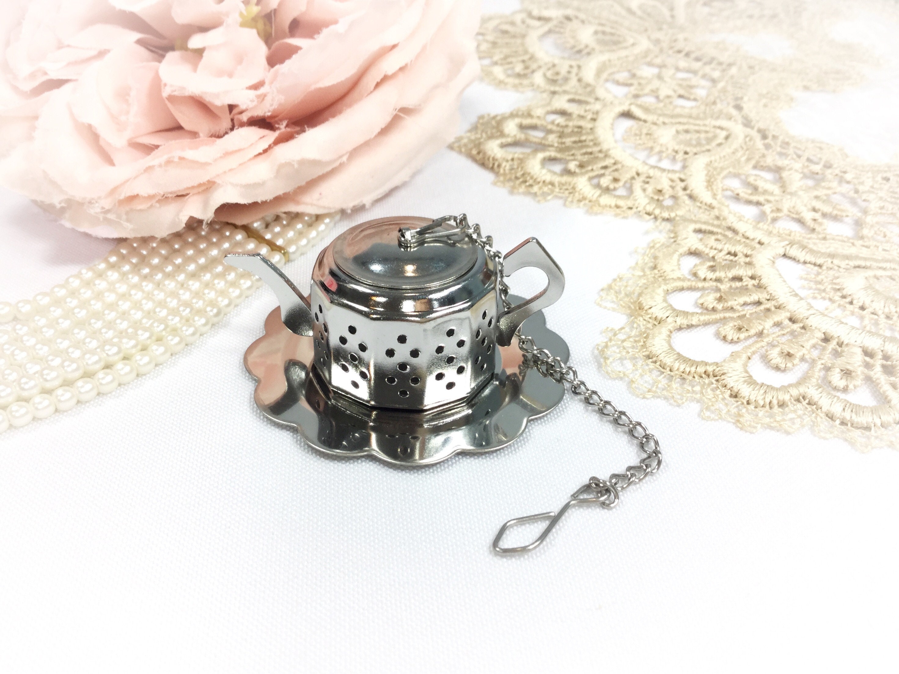 Adorable Stainless Steel Tea Pot Tea Infuser Steeper Herb Diffuser