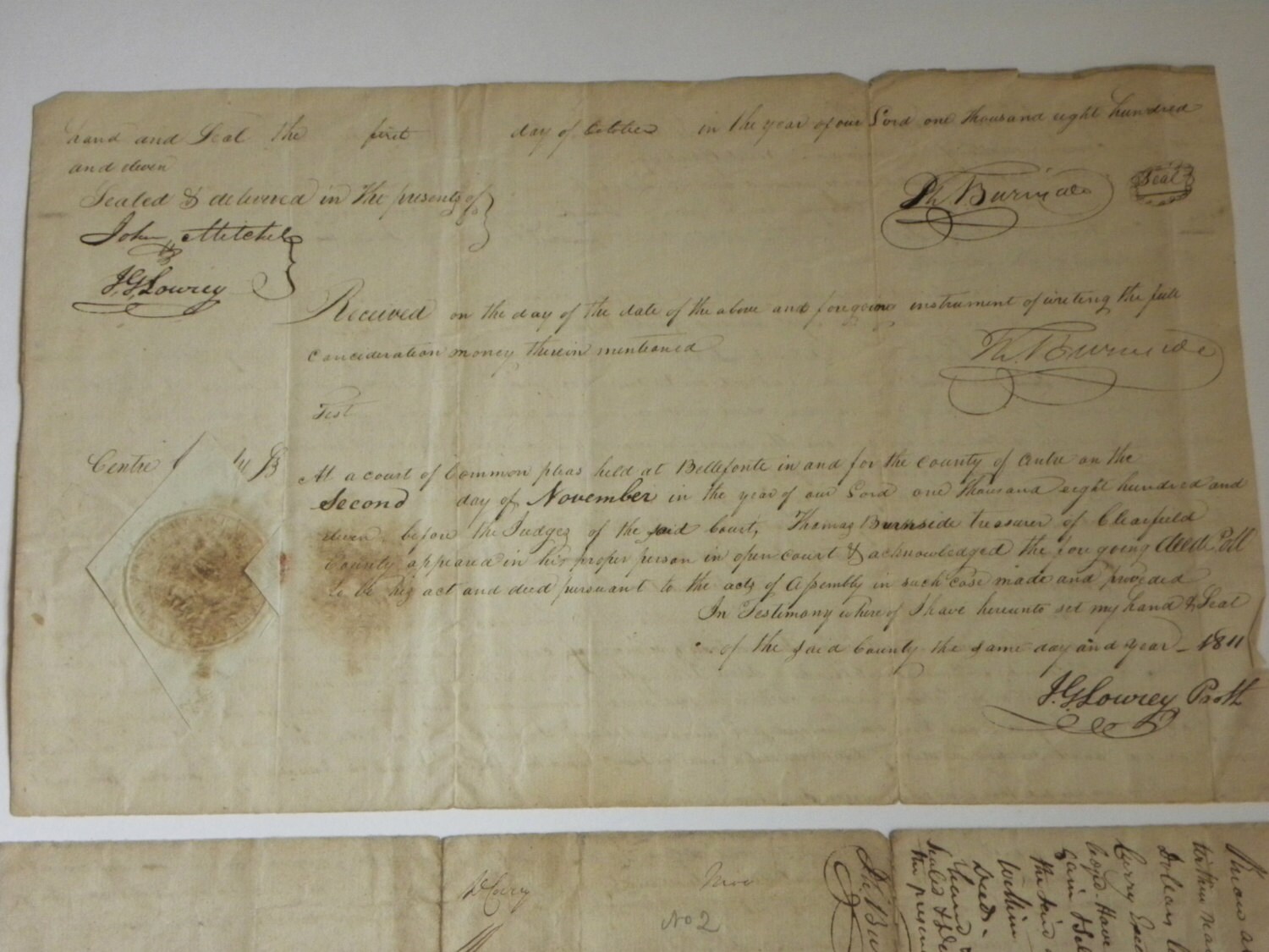 Manuscript Document Signed Land Deed in Clearfield Etsy