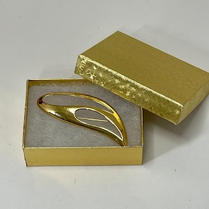 Vintage MONET Brooch. Gold Tone Signed Statement Pin. Free Form Mod. Open Work. Secret Santa. Twenty Dollar Gift Boxed
