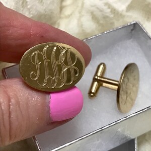 VENTA Enlaces de manguito de oro. Anson Monogramed Initial DBJ Personalized Cufflinks. Joyería de hombre. Accesorios para bodas. Regalo para el cumpleaños del hombre del novio