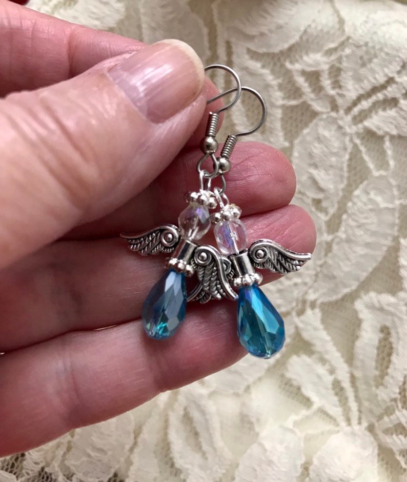Teal Angel Earrings: Ovarian Cancer Awareness, Relay for Life image 1