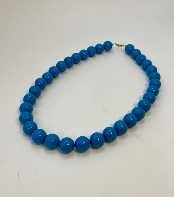 Turquoise Blue Beaded 24” Necklace . Chunky State… - image 7