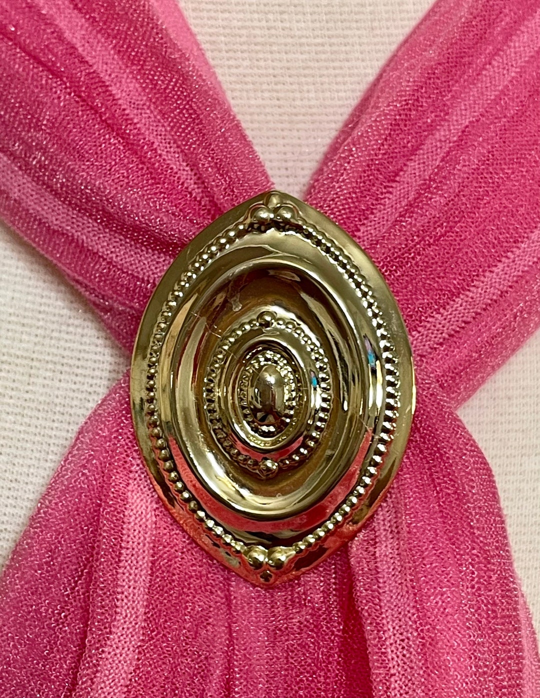 Gold Tone Scarf Clip. Scarf Ring Slide Holder. Scarf Accessory. Gift