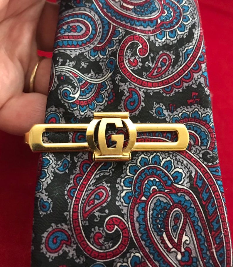 MONOGRAMMED SILVER OVAL ORNAMENTAL TIE CLIP INITIALS CUSTOM ENGRAVED CLASP BAR