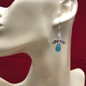 Teal Angel Earrings: Ovarian Cancer Awareness, Relay for Life image 6