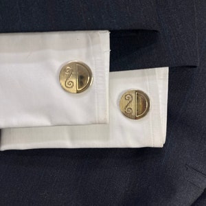 Vintage Anson Cufflinks. Gold Tone with Etched Design.  Men’s Formal Prom Wedding Attire. Gift Boxed for Father’s Day Groom Man
