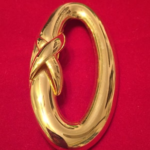 Big Gold Hugs and Kisses Brooch. X&#39;s and O&#39;s Vintage Gold Tone Coat Pin. Valentine Anniversary Love Date Gift. Gifts Under Fifteen