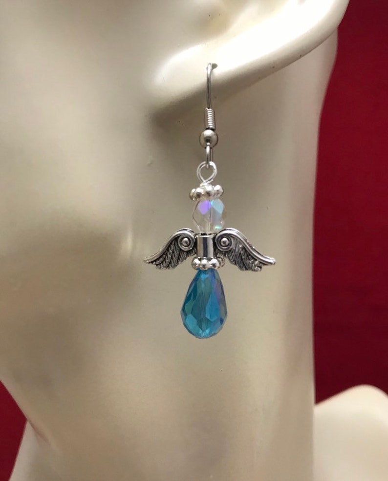 Teal Angel Earrings: Ovarian Cancer Awareness, Relay for Life image 3