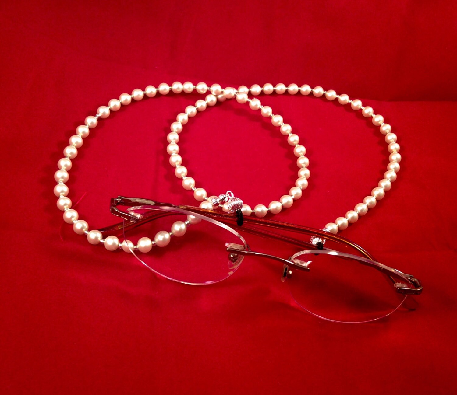 Pearl Eyeglass Chain. White /Silver Accents Women's Etsy