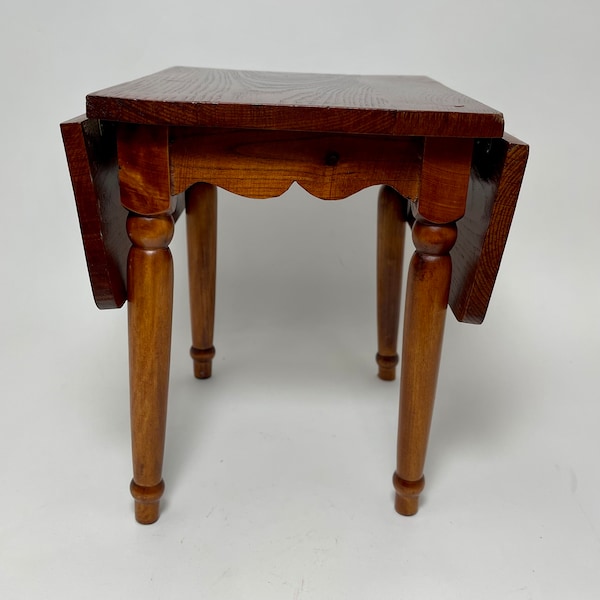 Vintage Doll Size Drop Leaf Table. Mahogany Stained. Small Miniature Furniture