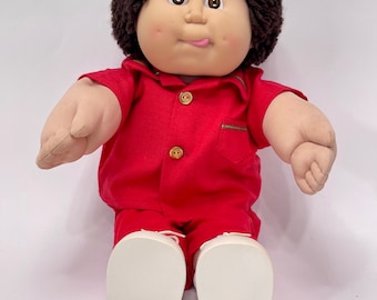 Cabbage Patch Kid Boy Head Mold 11. Brown Fuzzy With Brown Eyes