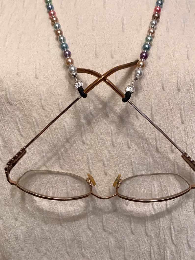 Pearl Eyeglass Chain. Multi Pale Color Women's Glasses/Readers Holder Necklace Lanyard. Gifts for Her. Coworkers, Christmas Gift Boxed image 6